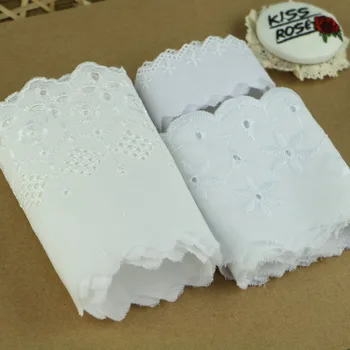10 metrov/veliko 2-12 cm, bele bombažne vezene čipke, ročno izdelana oblačila dodatki DIY čipke