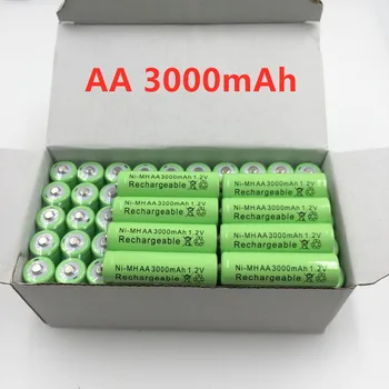 100% 1,2 V 3000 mAh NI MH AA Pre-cargado bateras recargables NI-MH recargable AA batera par juguetes micrfono de la cmara