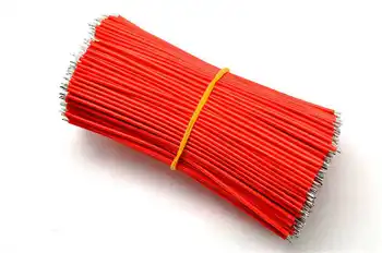 100 KOZARCEV 30AWG 100 mm 10 cm dolžina Rdeče Barve, Črte, ki povezuje tin prevleka skladu DIY Rdeče Barve Elektronski Žice 0,8 mm Varilni