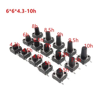 100 kozarcev microswitch Plošča PCB Kratkotrajno Otipljivo Taktni Mini Pritisni Gumb Preklopi SMT 4pin