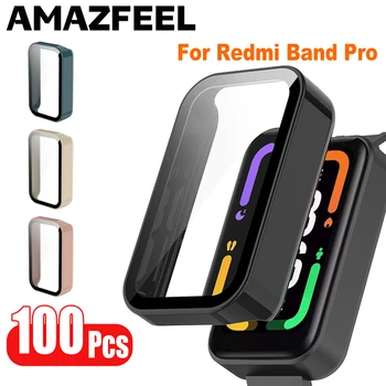 100 kozarcev Primeru Za Redmi Smart Band Pro Primerih Zaščitni Lupini Za Xiaomi Redmi Band Pro Zaščitnik Zaslon Kaljeno Steklo Film Pokrov