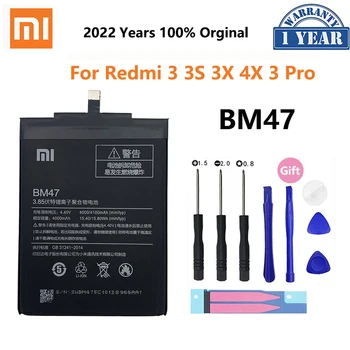100% Prvotne Xiao Mi Redmi 3S 3Pro Baterije BM47 XiaoMi Redmi 3X Hongmi 3 S Pro Visoko Kakovost Pravi Kapacitet 4000 mah Baterija