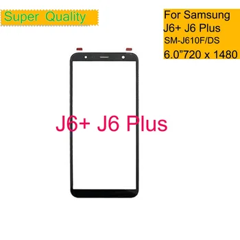 10Pcs/Veliko Za Samsung Galaxy J6 Plus 2018 J610, Zaslon na Dotik, Plošča LCD Sprednji Zunanji Steklo Objektiv J6+ Z OCA Lepilo