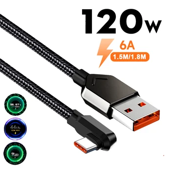 120W 6A Komolec USB Tip C Hitro Polnjenje Kabel za XIAOMI Mi 12S Ultra 12 11 10 Pro Poco F4 Redmi K50 Black Shark 5 Pro 4 Polnilnik