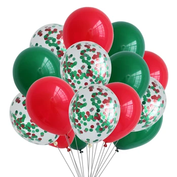 15pcs 12 Božič Konfeti Rdeča Zelena Latex Balon Navidad Decors Baby Tuš Poroko Dekor Novo Leto Dekoracijo 2021 Globos