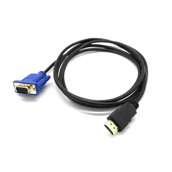 1M HDMI-Združljiv Z VGA D-SUB Moški Video Kabel Vodila Za HDTV PC Računalnik Trajno Monitor Video Kabel