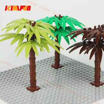 1pc Big Kokosovo Drevo Zeleno Bush Cvet Travo Rastline na Vrtu gradniki Nastavite Compatibles Igrača Mesto DIY MOC Pribor Deli Br