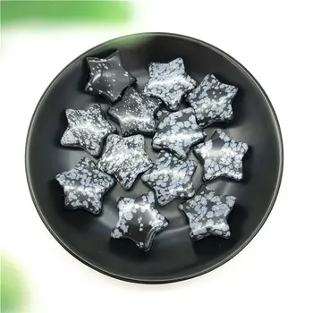 1PC Naravnih Snežinka Obsidian Star Oblikovan Kristalno Gemstone Zdravilni Kamni Dekor Naravni Kamni in Minerali