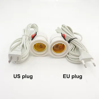 2,5 m Napajalni Kabel Kabel E27 LED Sijalka Baze Vtičnico Imetnik EU NAS priključite stikalo žice kabel podaljšek za Obesek Žarnica V