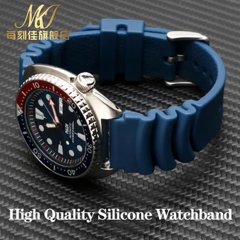 20 22 mm Potapljanje 007 Silikonski Watchband za Seiko SKX007/SRPA21J1 SBBN013 SRP601J1 No. 5 Voda Duha, Pločevinkah Šport Zapestnice Trak