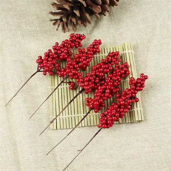 20-26 cm Umetno Doma Bor Cone Red Berry Šopek Cvet Veje, Božični Okraski, Poroka Stranka Dekor Praznično Lepo Dobave