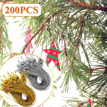 200Pcs Božič Snap Zaklepanje Strune Oblačila Zanko Visi Vrv Doma Stranka Zlato, Srebro Božično Drevo Ornament Odlikovanja