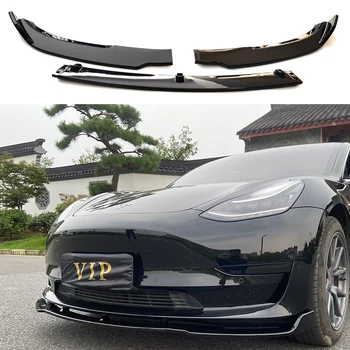 2016 2017 2018 2019 2020 2021 2022 Za Tesla Model 3 Limuzina Avto Sprednji Odbijač Cepilec Za Ustnice Body Kit Spojler Za Sijajno Črna