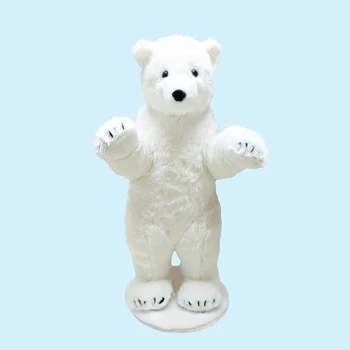 2021 novo polnjene živali igrača veren polarni medved, ki je igrača realne stoji pri miru medved chrismas nosi igrače