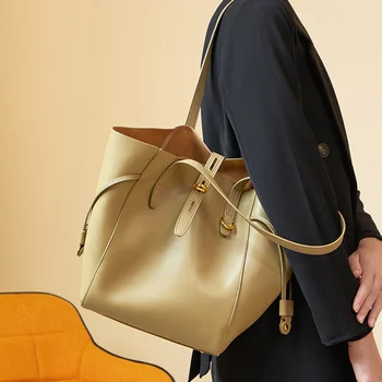 2022 nove luksuzne usnjena torba ženske, velike zmogljivosti, priložnostne tote vrečko žensk kompozitni torba retro torba ženske
