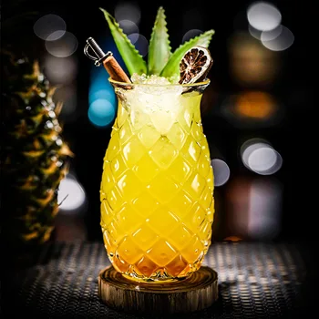 2022 Novo Vrstico Ananas Oblikovan Cocktail Kozarec Ustvarjalne Olajšave Restavracija Pijačo Skodelico Soka Stekla Darilo