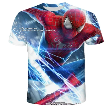 2022 Poletje New Spiderman Marvel Strup Natisni T-shirt majica + Hlače Spider-Man Fantje in Dekleta t-shirt Očarljiva otroška Oblačila