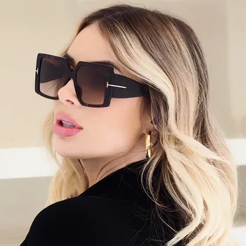 2022 Prevelik Kvadratnih Gradient Sončna Očala Ženske Luksuzne Blagovne Znamke Na Prostem Modno Oblikovanje Velike Noge Sončna Očala Lunette De Soleil
