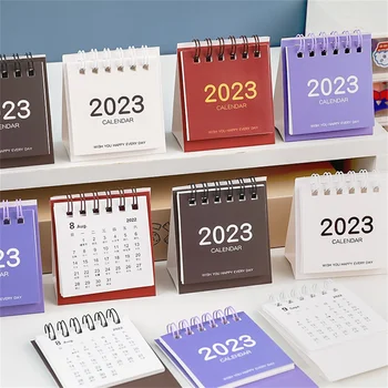 2023 Mini Preprost Barva Desk Tuljavo Koledar Papirja, Namizni Koledar, Dvojni Dnevni Urnik Načrtovalec Pisarni Šolske Potrebščine