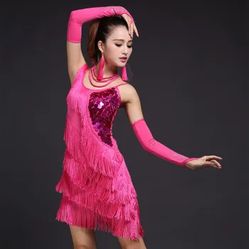 2023 Nove Vroče Prodajo Latinski Ples Obleka Ženske Tiste Cha Cha Tango Bollywood Ples Krilo Stopnji Uspešnosti Obrabe 5 Barv