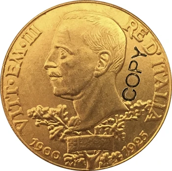 24-K pozlačen 1925 Italija 100 Lire kovancev izvod