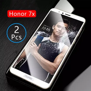 2pcs Kaljeno Steklo Za Huawei Honor 7x Primeru Polno Kritje Zaščitnik Zaslon Zaščitna Varnost Tremp Na Bnd L21 7 X X7 Honor7x 5.93