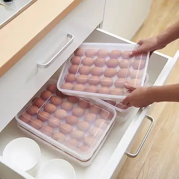 30 Omrežij Plastični Jajce Posode za Shranjevanje Polje Hladilnik Organizator Predal Jajce Sveže-vodenje Primeru Imetnik Pladenj Kuhinjski Pribor