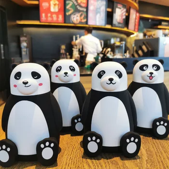 320ml 3D Panda Oblikovani Stekleni Vrč Kave Ustvarjalnih Otrok Anti-oparinami Anti-spadajo grelnik vode Visoka Temperatura Prenosne Vode Pokal