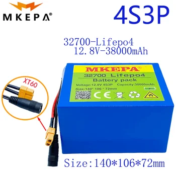 32700 Lifepo4 Baterije 4S3P 12.8 V 38Ah 4S 40A 100A Uravnoteženo BMS za Električni Čoln in Neprekinjeno Napajanje 12V