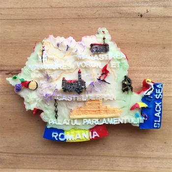 3D Ročno poslikano Zemljevid Romunije Črno Morje, Hladilnik Magnet Turistični Spominek Obrti IDEJA za DARILO