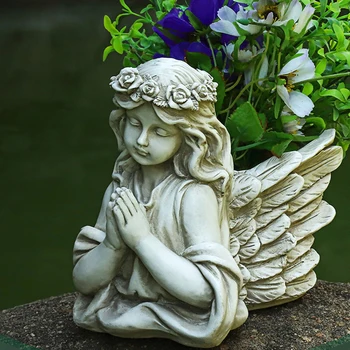 3D Smolo Angel Girl Cvetlični lonček Sočna Rastlin Imetnik Figurice Obrti za uporabo v Zaprtih prostorih na Prostem Vrt, Dvorišče Vasi Kip Dekor