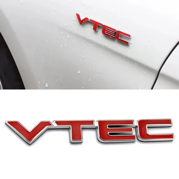 3D VTEC Rdeča Kovinski Avto Styling Preuredi Emblem Fender Rep Telo Značko Nalepke Nalepke, Primerni za Honda CRV Civic, Accord Odyssey Spirior