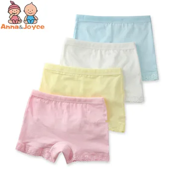 3Pcs/veliko Baby Dekleta Boksar Candy Barve, Spodnje hlače Otroške Bombažne Čipke Perilo, ki je Primerna za 3-10