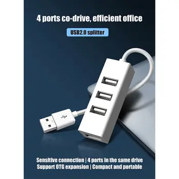 4 Port USB Hub 2.0 Multi USB Hub Razdelilnik Uporabo Napajalnika Več Expander 2.0 USB Hub Za Namizni Prenosni RAČUNALNIK