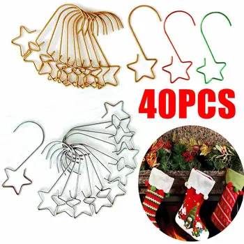 40pcs/veliko Zlatih zvezd naselitve Božič kavljem Venec Kljuke Za Božično Drevo Ornament Kavljem Okraski Kavljem Božič Dom Dekor