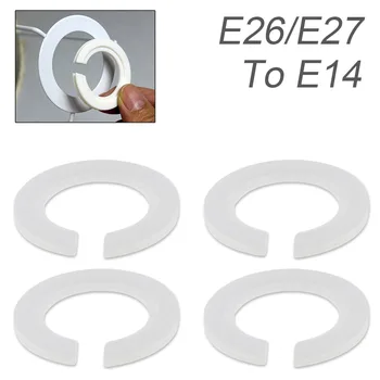 4pcs E26/ E27, da E14 Lampshade Obroč Adapter Belo Svetlobo Odtenki Vtičnico Zmanjšanje Obroč Žarnice Držalo za Plastične Svetilke Pribor Odtenek