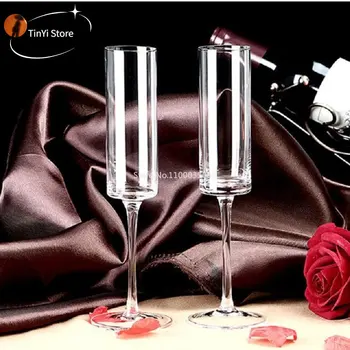 4PCS/Veliko Kozarcev za Šampanjec Nastavite Dvojni Steni Steklenih Pokal Stemless Peneče Vino, Očala Pregleden Vino Flavta za Poroko
