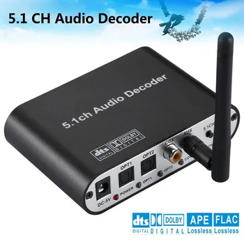 5.1 KANALNI Audio Dekoder Bluetooth 5.0 Sprejemnikom, Brezžični Audio Adapter za Optični Koaksialni AUX USB2.0 DAC DTS, AC3 FLAC DA615