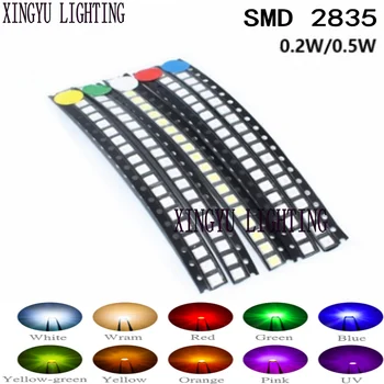 5 barv x20pcs =100 kozarcev 2835 SMD LED Elektronske Komponente Modra Rumena Bela Zelena Rdeča Oranžna Vijolična Visoko Svetleče Diode DIY