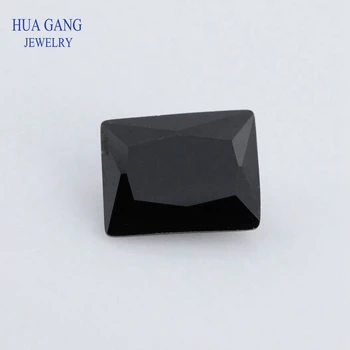 5A Črn Pravokotnik Obliko Cut CZ Kamen Sintetičnih Gems Kubičnih Cirkonij Za Nakit, Velikost 2x4~15x20mm Brezplačna Dostava