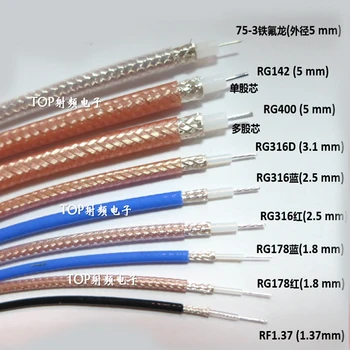 5meters/Veliko RG142/RG400/RG316D/RG316/RG178 RF Koaksialni Antenski Žice Kabel posrebrene Brown/Modre Barve
