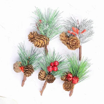 5PCS Božič Borovih Storžkov DIY Xmas Tree Okraski, Dodatki Naravnih Borovih Vej Jagode Božični Party Festival Odlikovanja