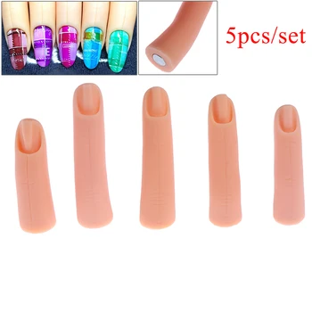 5Pcs / Set Prilagodljiv Mehke Plastike Manekenka Model Prst Slikarske Prakse Orodje za Nail Art Lažne Strani, Za Usposabljanje Nail Salon