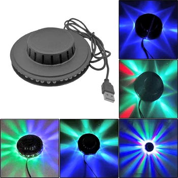 5W USB RGB Stranka, Svetloba, Zvok, Vklopi Obračanje Disco Luči LED Žogo Fazi Učinek Stroboskopske Svetilke KTV Bar Stranka Dekoracija Razsvetljava