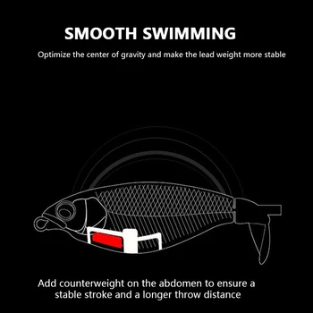 6.5 cm 6 g Ribolov Wobblers Lure Topwater Plastičnih Simulacije Fishing Lure 3D Oči Svinčnik Fishing Lure s Trojno Kavljem Orodja