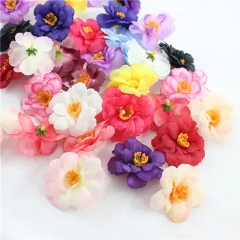 6 cm Umetne svile daisy češnjev cvet glave za scrapbooking venec dekorativna darila bonboniera poroka doma dekor dodatki