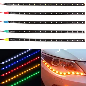 6 KOS Avto LED Trak Okolja Dekorativne Luči Auto DRL Styling Prilagodljiv Ozračja Osvetlitev 12V 30 CM COB Dnevnih Nepremočljiva