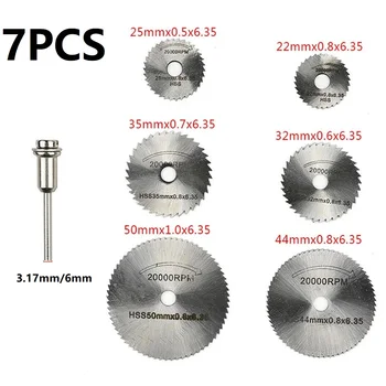 7PCS Mini Krožne Žage HSS rezalni Disk za Vrtanje, Vrtenje Orodje in Pribor Za Les Plastika Kovina Rezanje Plošč