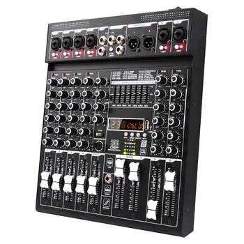 8 kanalni mixer profesionalni prenosni mešalnik bluetooth USB računalnik vhod 48v napajanje snemanje zvoka DJ mešalnik
