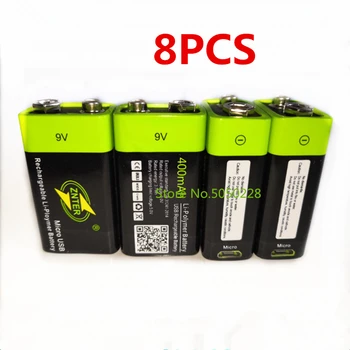 8pcs/veliko ZNTER 600mAh 9V polnilna litijeva baterija 6F22 USB litij-polimer baterija za polnjenje za RC fotoaparat
